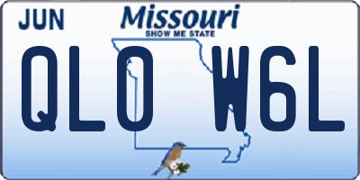 MO license plate QL0W6L
