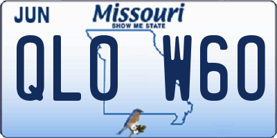 MO license plate QL0W6O