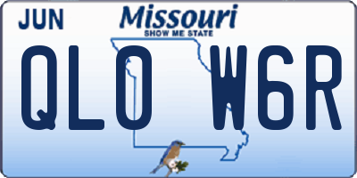 MO license plate QL0W6R