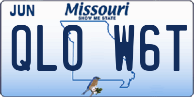 MO license plate QL0W6T