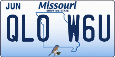 MO license plate QL0W6U