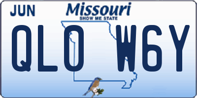 MO license plate QL0W6Y