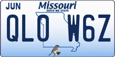MO license plate QL0W6Z