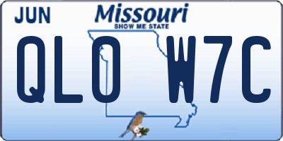 MO license plate QL0W7C