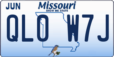 MO license plate QL0W7J