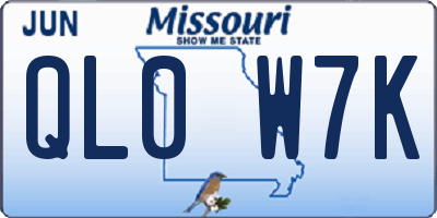 MO license plate QL0W7K