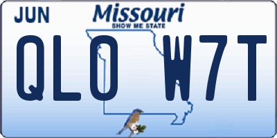 MO license plate QL0W7T