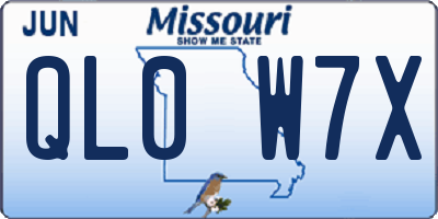 MO license plate QL0W7X