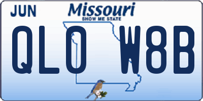 MO license plate QL0W8B
