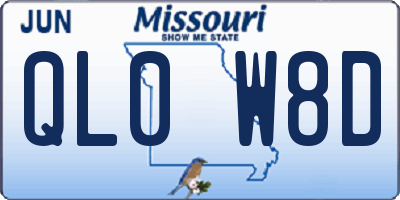 MO license plate QL0W8D