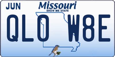 MO license plate QL0W8E