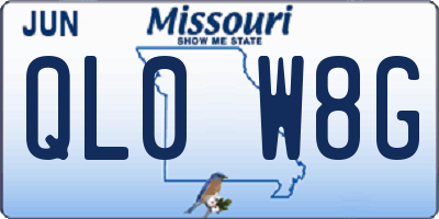MO license plate QL0W8G