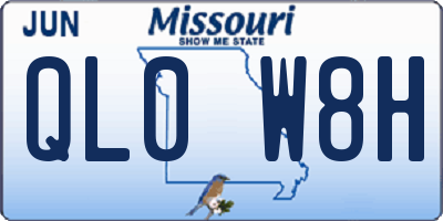 MO license plate QL0W8H