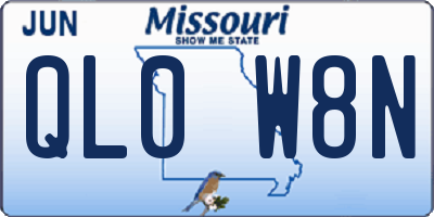 MO license plate QL0W8N