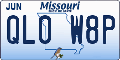 MO license plate QL0W8P