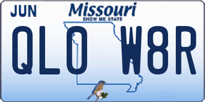MO license plate QL0W8R