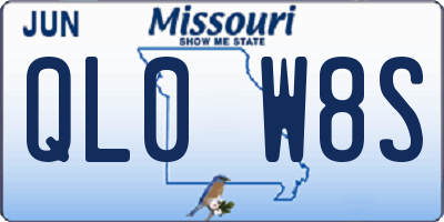 MO license plate QL0W8S