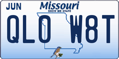 MO license plate QL0W8T