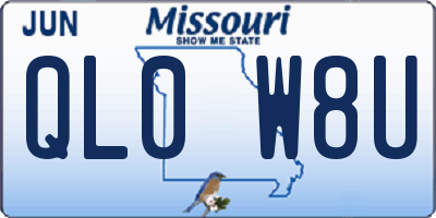 MO license plate QL0W8U