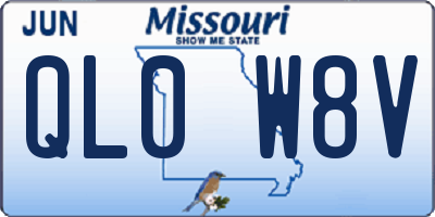 MO license plate QL0W8V