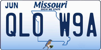 MO license plate QL0W9A