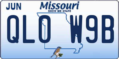 MO license plate QL0W9B