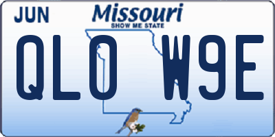 MO license plate QL0W9E
