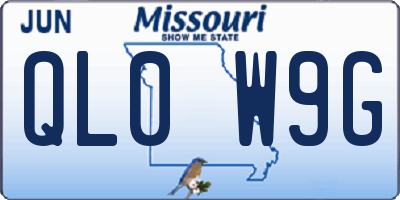 MO license plate QL0W9G