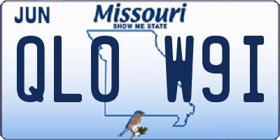 MO license plate QL0W9I
