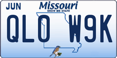 MO license plate QL0W9K