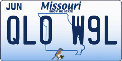 MO license plate QL0W9L