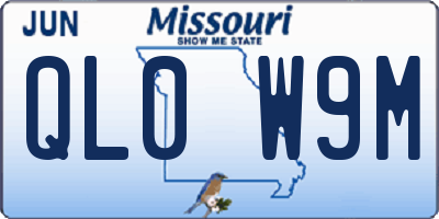 MO license plate QL0W9M