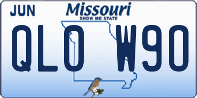 MO license plate QL0W9O