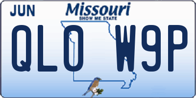 MO license plate QL0W9P