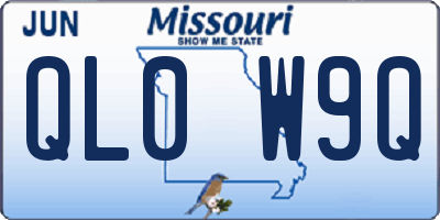 MO license plate QL0W9Q