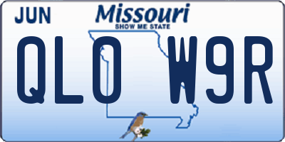 MO license plate QL0W9R