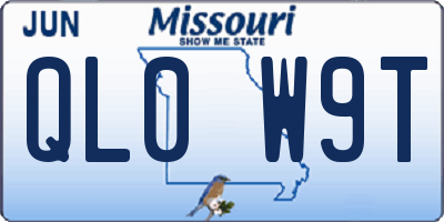 MO license plate QL0W9T