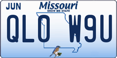 MO license plate QL0W9U