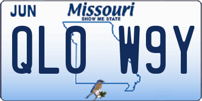 MO license plate QL0W9Y