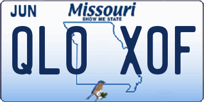 MO license plate QL0X0F