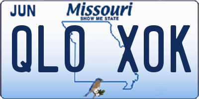 MO license plate QL0X0K
