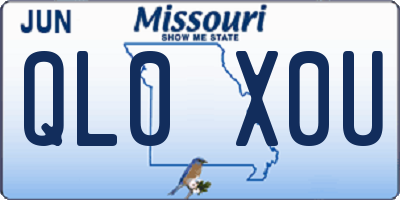 MO license plate QL0X0U