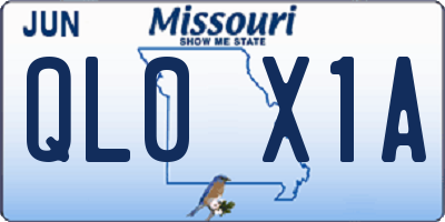 MO license plate QL0X1A