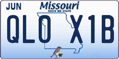 MO license plate QL0X1B
