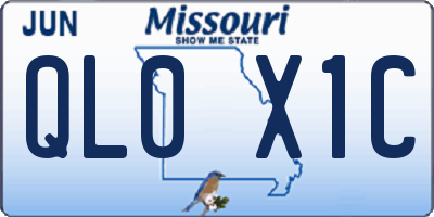 MO license plate QL0X1C