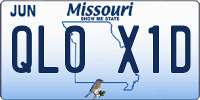 MO license plate QL0X1D