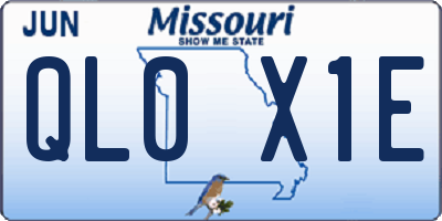 MO license plate QL0X1E