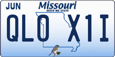 MO license plate QL0X1I