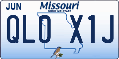 MO license plate QL0X1J