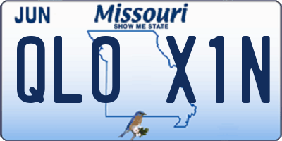 MO license plate QL0X1N